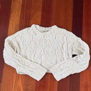 Urban Outfitters Cream Cable Knit Sweater